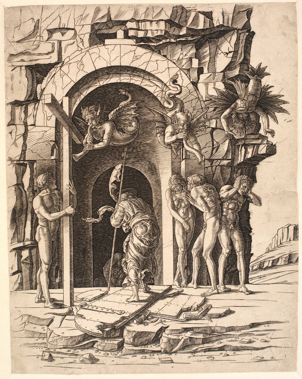 Kristus kuolleiden valtakunnassa tekijältä Andrea Mantegna