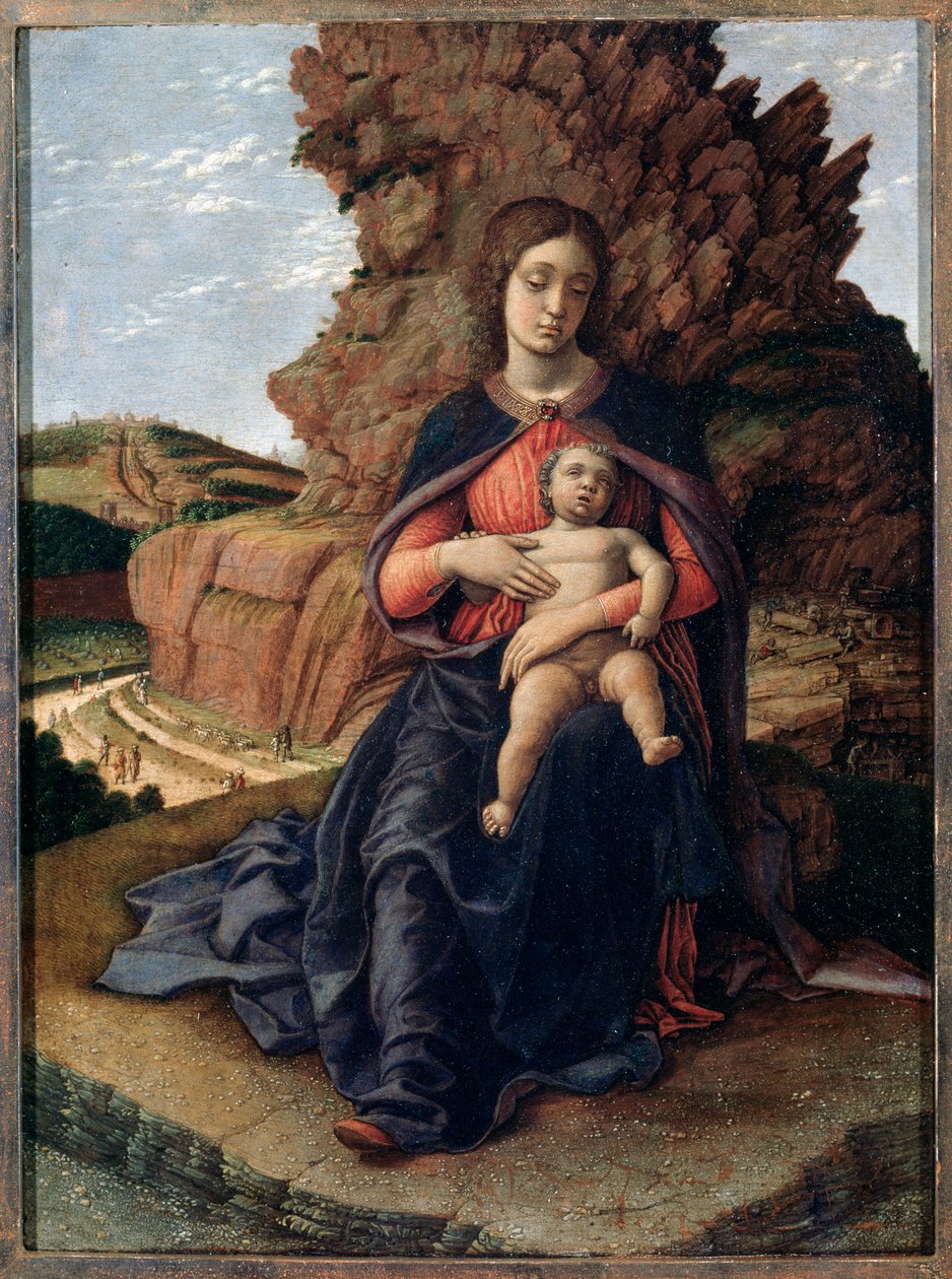 Madonna of the Caves - tempera paneelissa tekijältä Andrea Mantegna