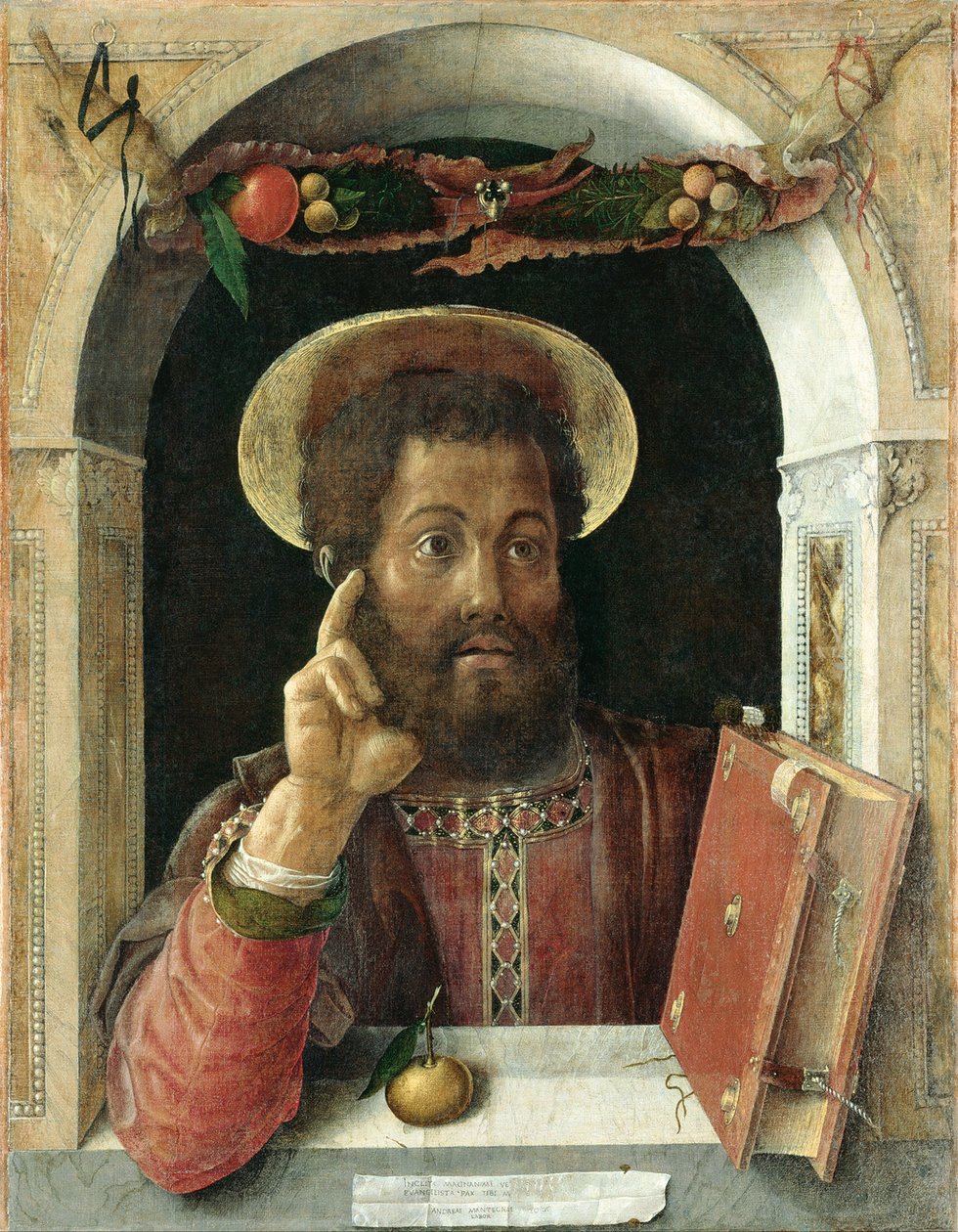 Pyhä Markus, evankelista, n. 1450 (sekoitustekniikka kankaalle) tekijältä Andrea Mantegna