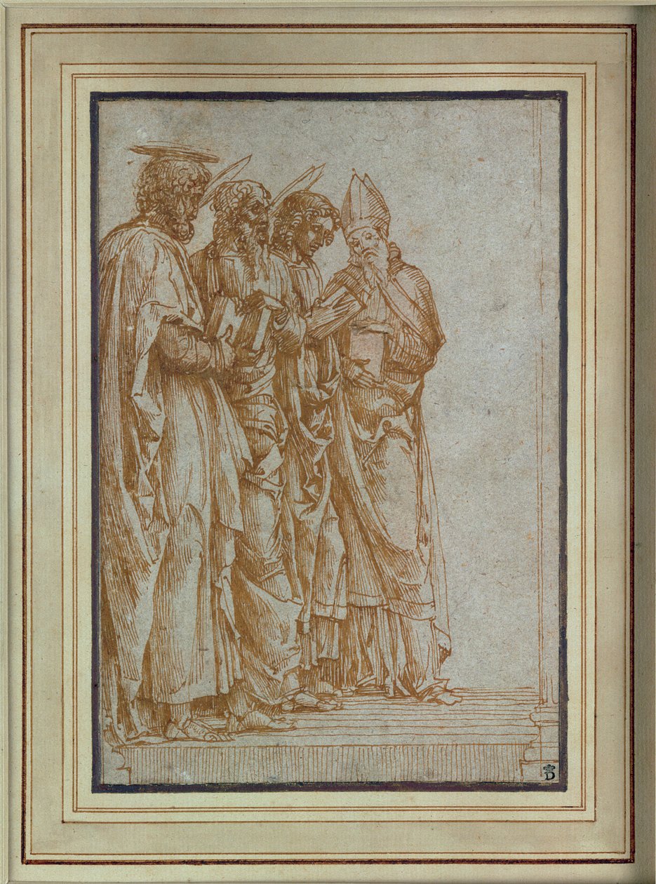 Pyhät Pietari, Paavali, Johannes evankelista ja Seno tekijältä Andrea Mantegna