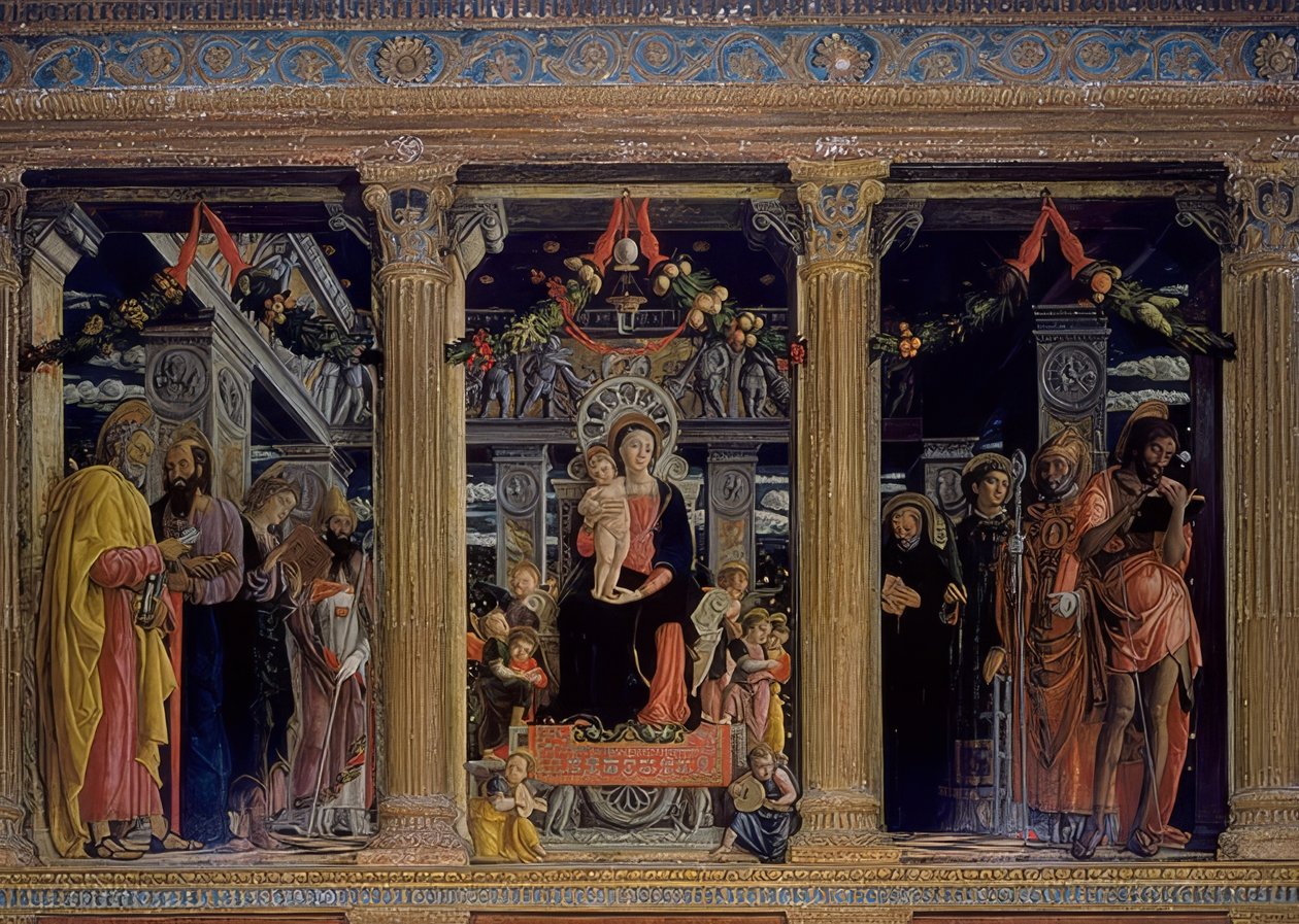 San Zenon alttari. 1457-1460 tekijältä Andrea Mantegna