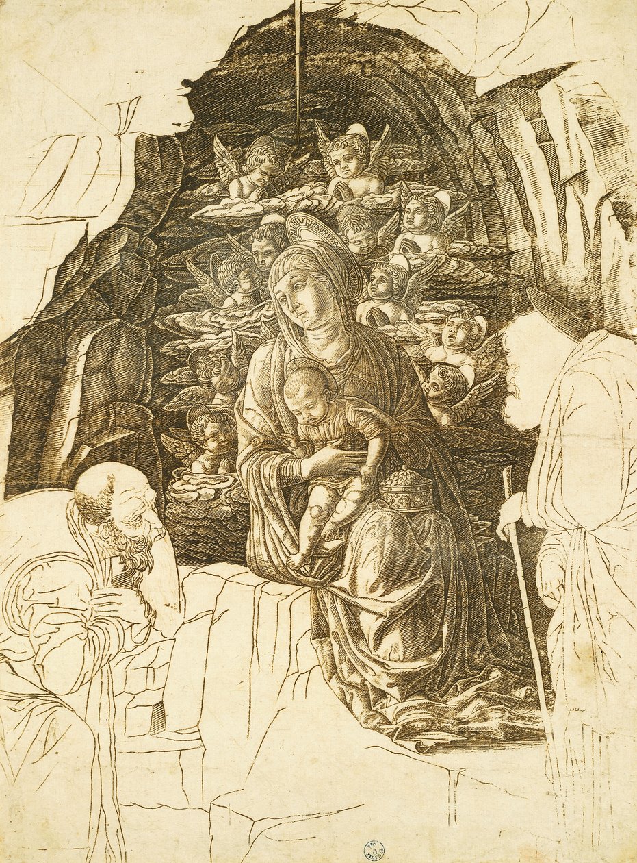 Andrea Mantegnan (1431-1506) tutkielma Magien palvonnasta, piirustus tekijältä Andrea Mantegna