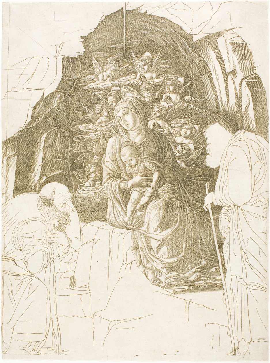 The Adoration of the Magi (Neitsyt luolassa) tekijältä Andrea Mantegna