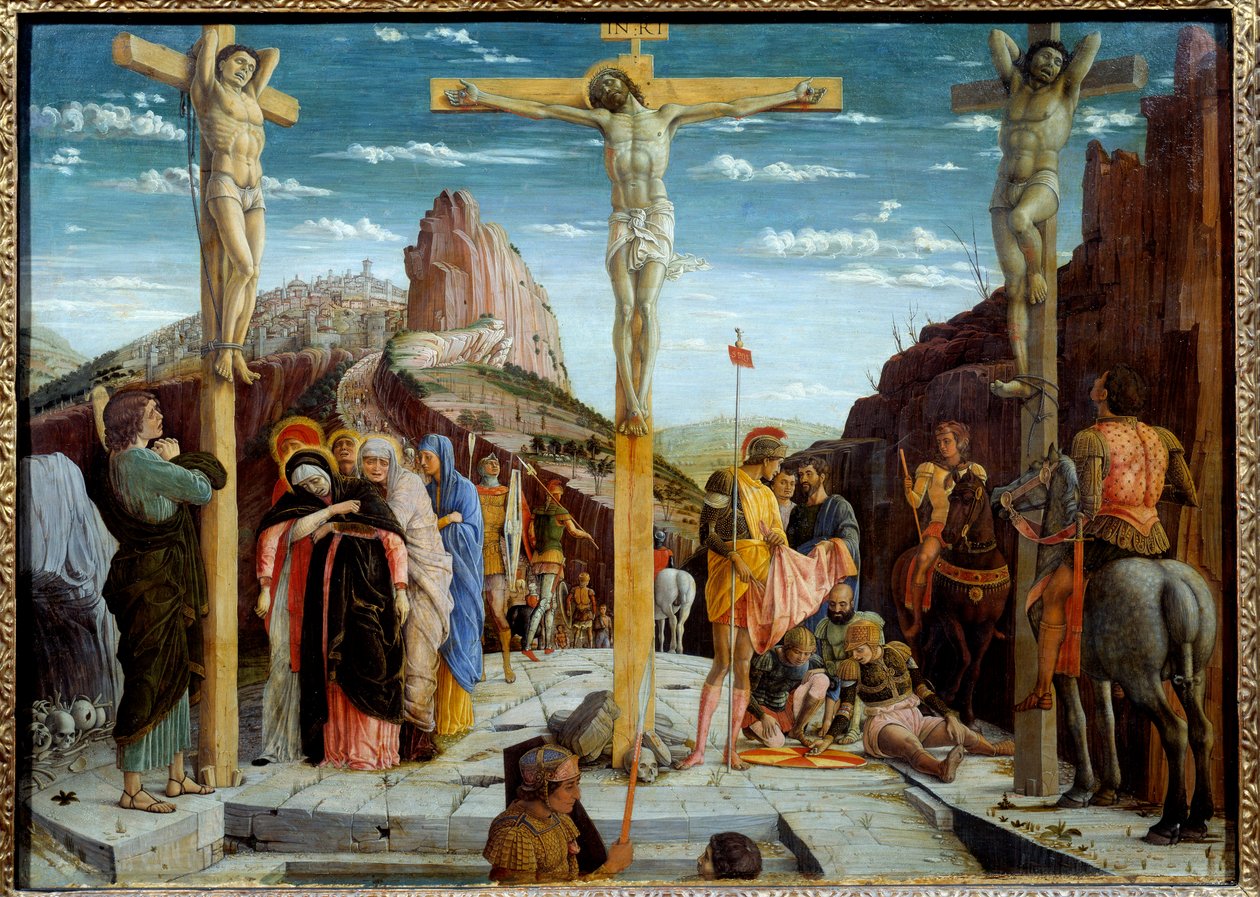 Andrea Mantegnan (1431-1506) Golgatamaalaus 1400-luvun aurinko. 0,76x0,96 m - Golgata. Andrea Mantegnan (1431-1506) maalaus tekijältä Andrea Mantegna