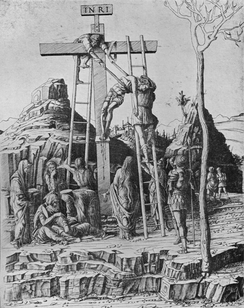 Laskeutuminen ristiltä, 1475 tekijältä Andrea Mantegna