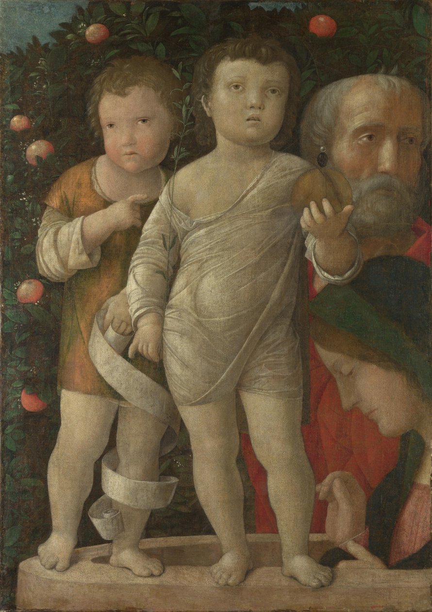 Pyhä perhe Pyhän Johanneksen kanssa, n. 1500 tekijältä Andrea Mantegna