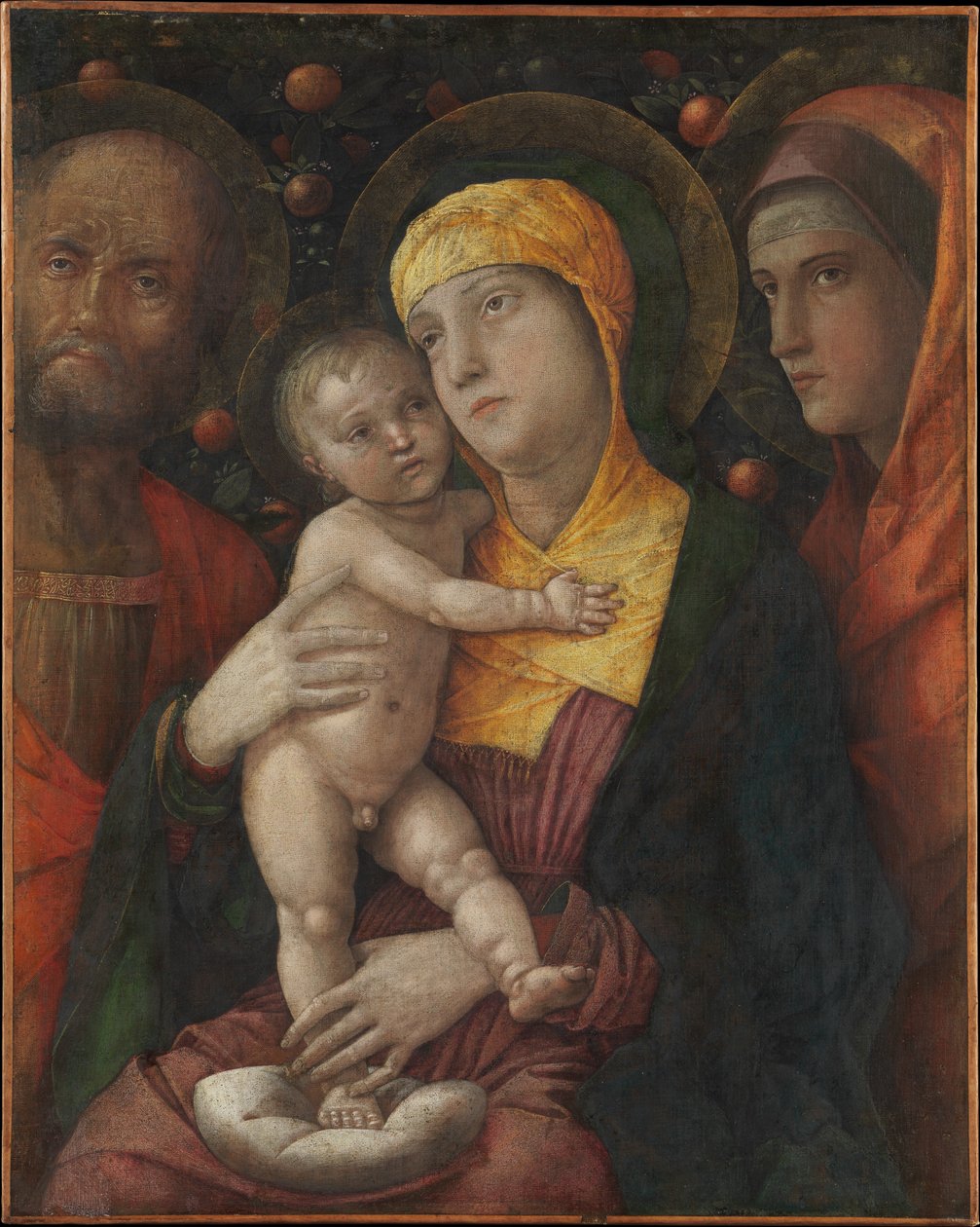 Pyhä perhe ja pyhä Maria Magdaleena tekijältä Andrea Mantegna
