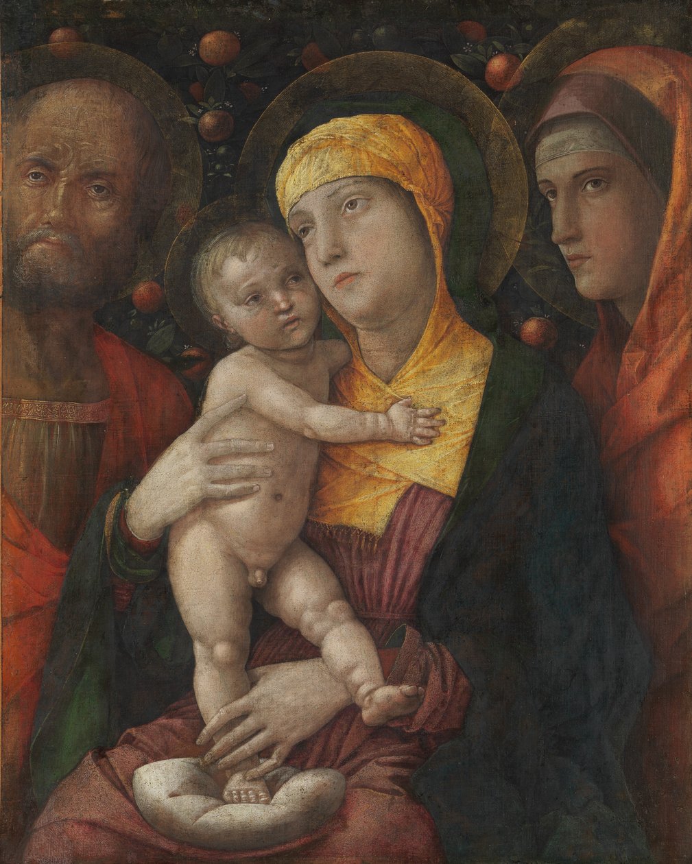 Pyhä perhe Pyhän Maria Magdalenan kanssa, n. 1495-1500. tekijältä Andrea Mantegna
