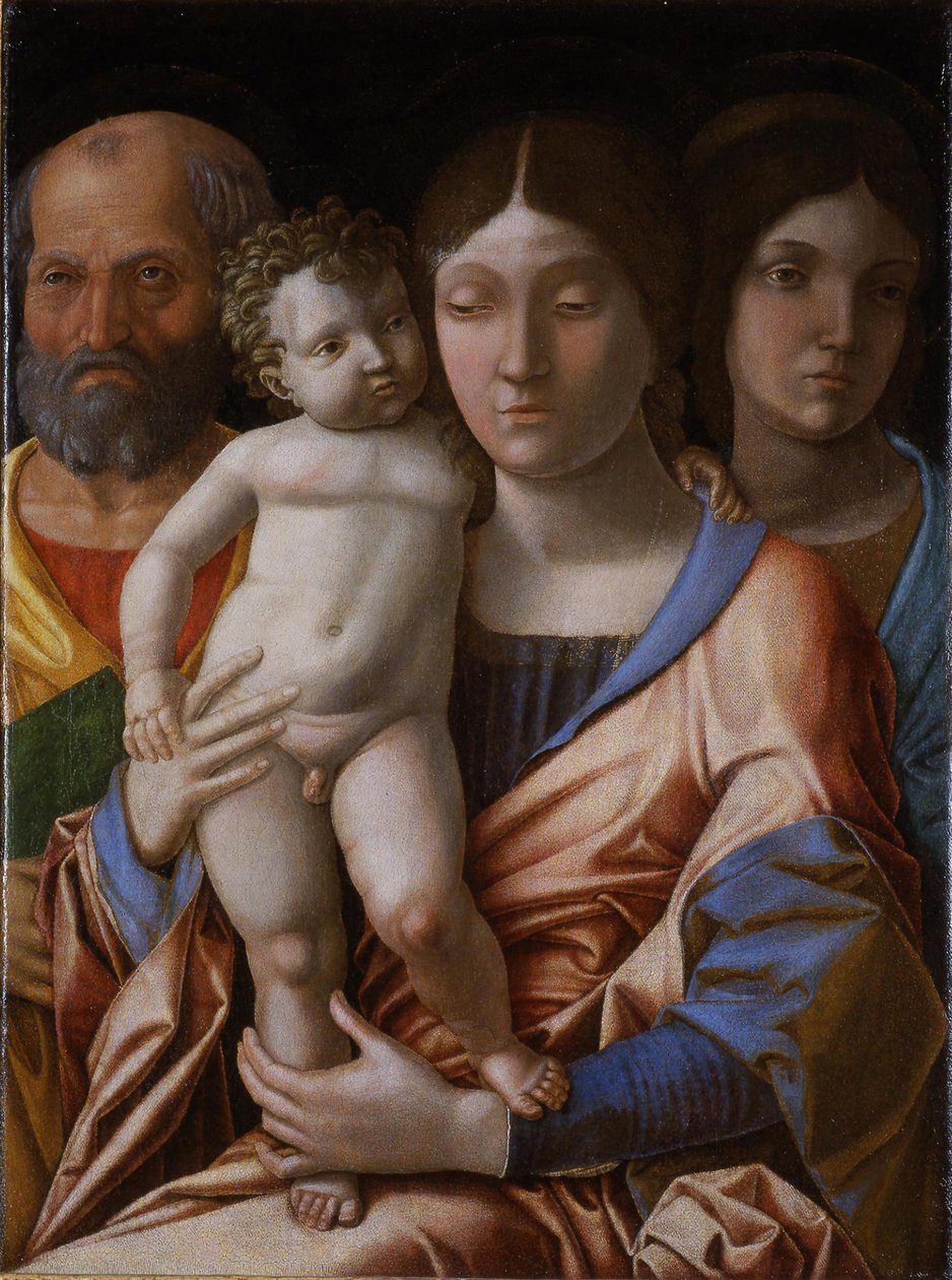 Pyhä perhe pyhimyksen kanssa, 1495. tekijältä Andrea Mantegna