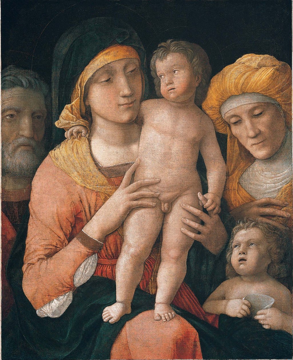 Madonna ja lapsi pyhien Joosefin, Elisabetin ja Johannes Kastajan kanssa tekijältä Andrea Mantegna