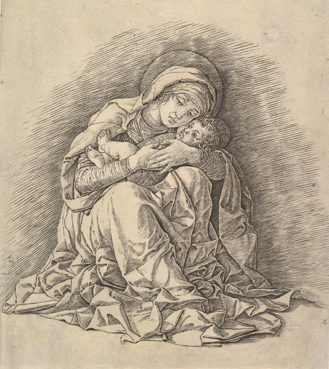 Neitsyt ja lapsi, n. 1485-91. tekijältä Andrea Mantegna