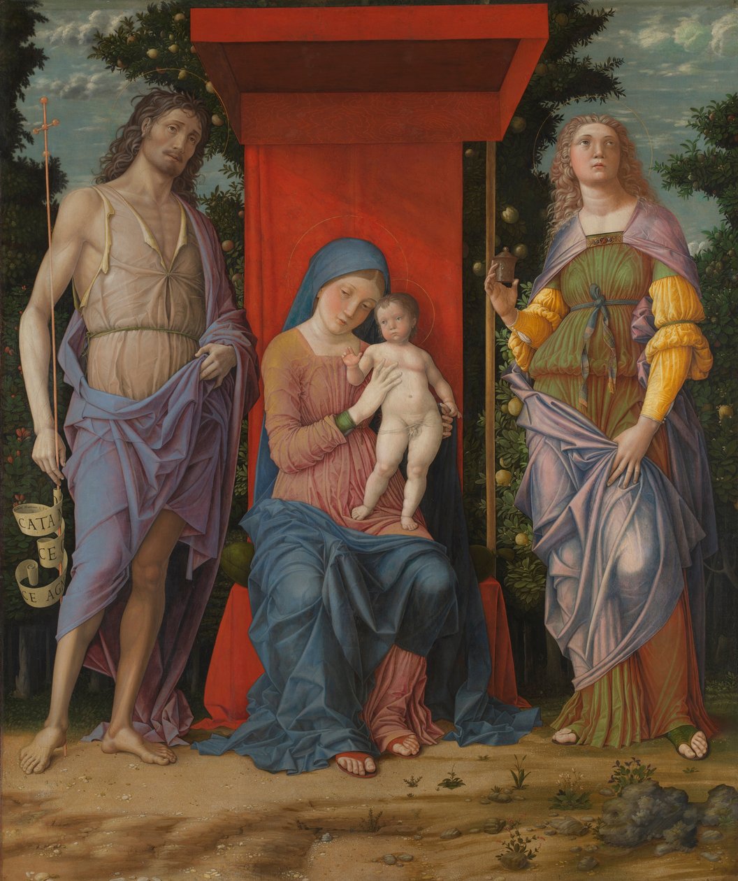 Neitsyt ja lapsi pyhimysten kanssa tekijältä Andrea Mantegna
