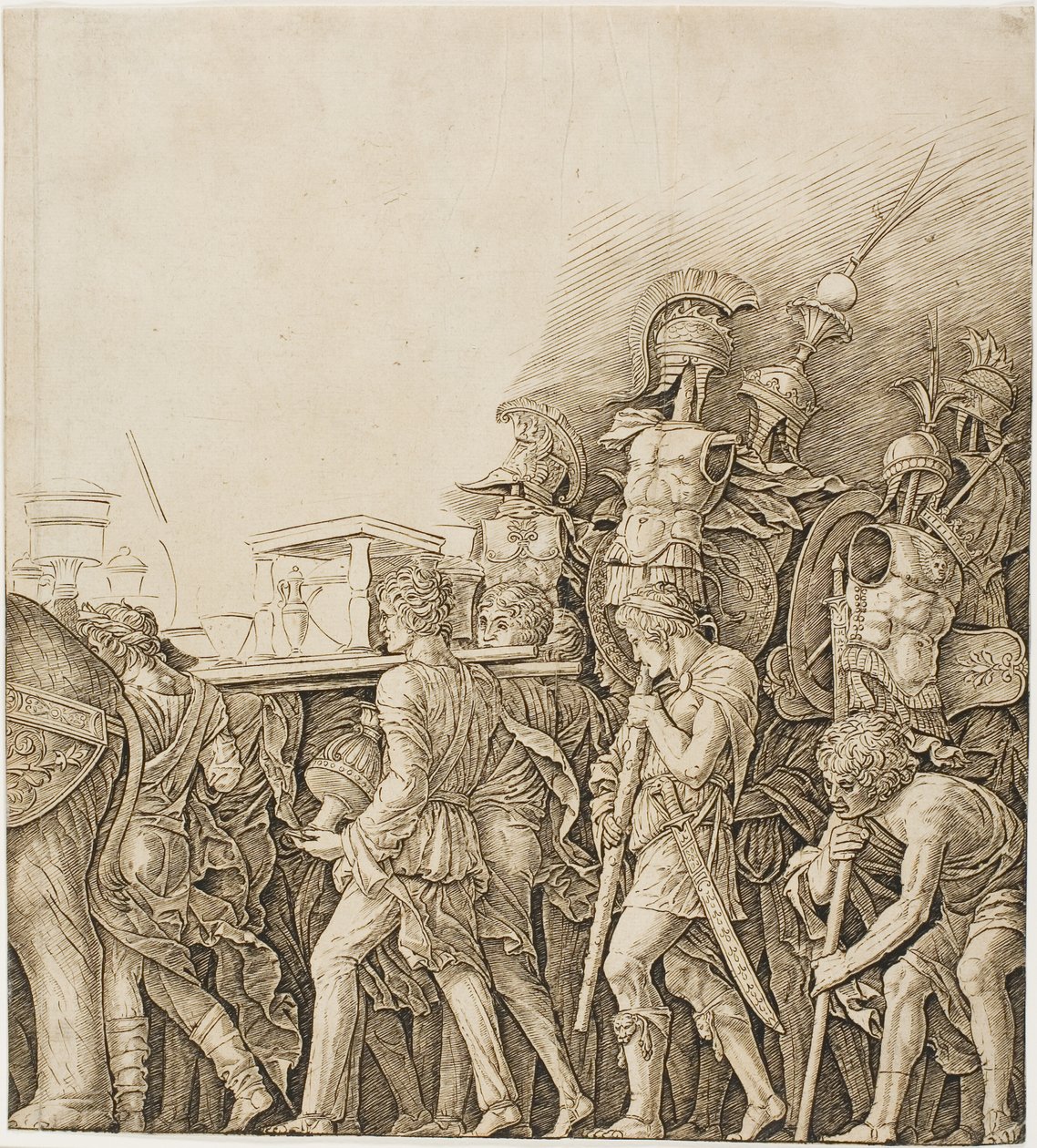 Caesarin voitto: Sotilaat, jotka kantavat palkintoja tekijältä Andrea Mantegna