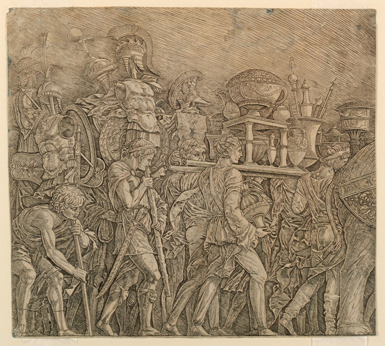 Caesarin voitto: Korseletin kantajat tekijältä Andrea Mantegna