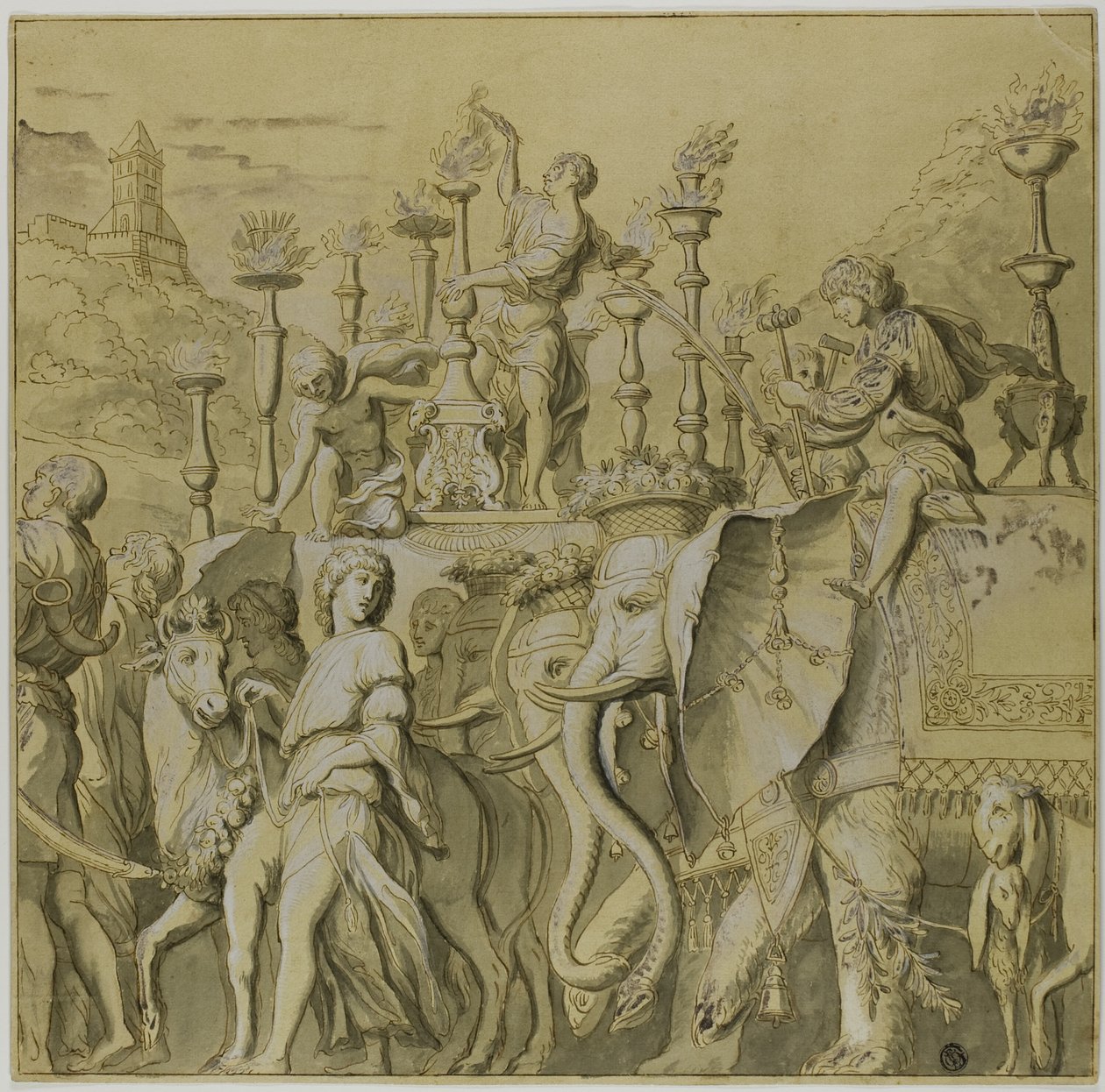 Julius Caesarin voitot: Canvas nro V tekijältä Andrea Mantegna