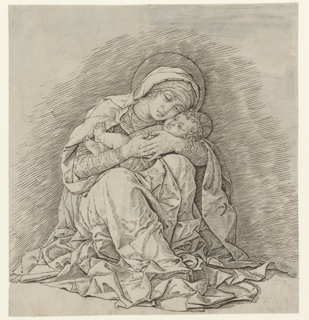 Istui Mary lapsen kanssa tekijältä Andrea Mantegna