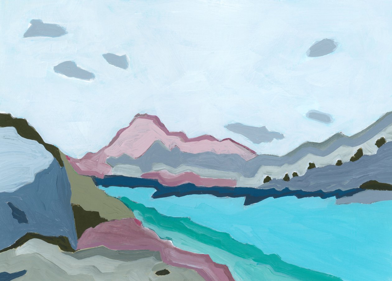 Cool waters, 2023 (akryyli paperille) tekijältä Andrea Mejia