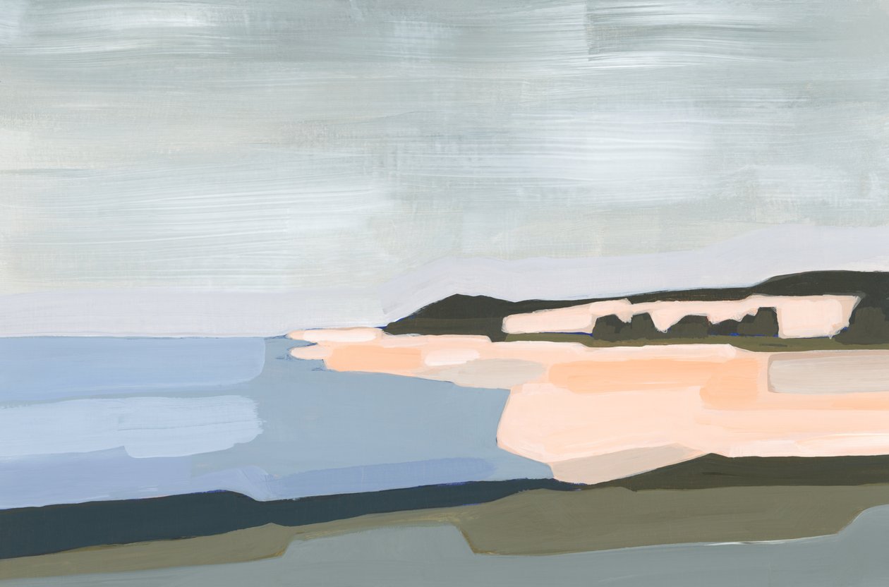 Peach Beach, 2023 (akryyli paperille) tekijältä Andrea Mejia