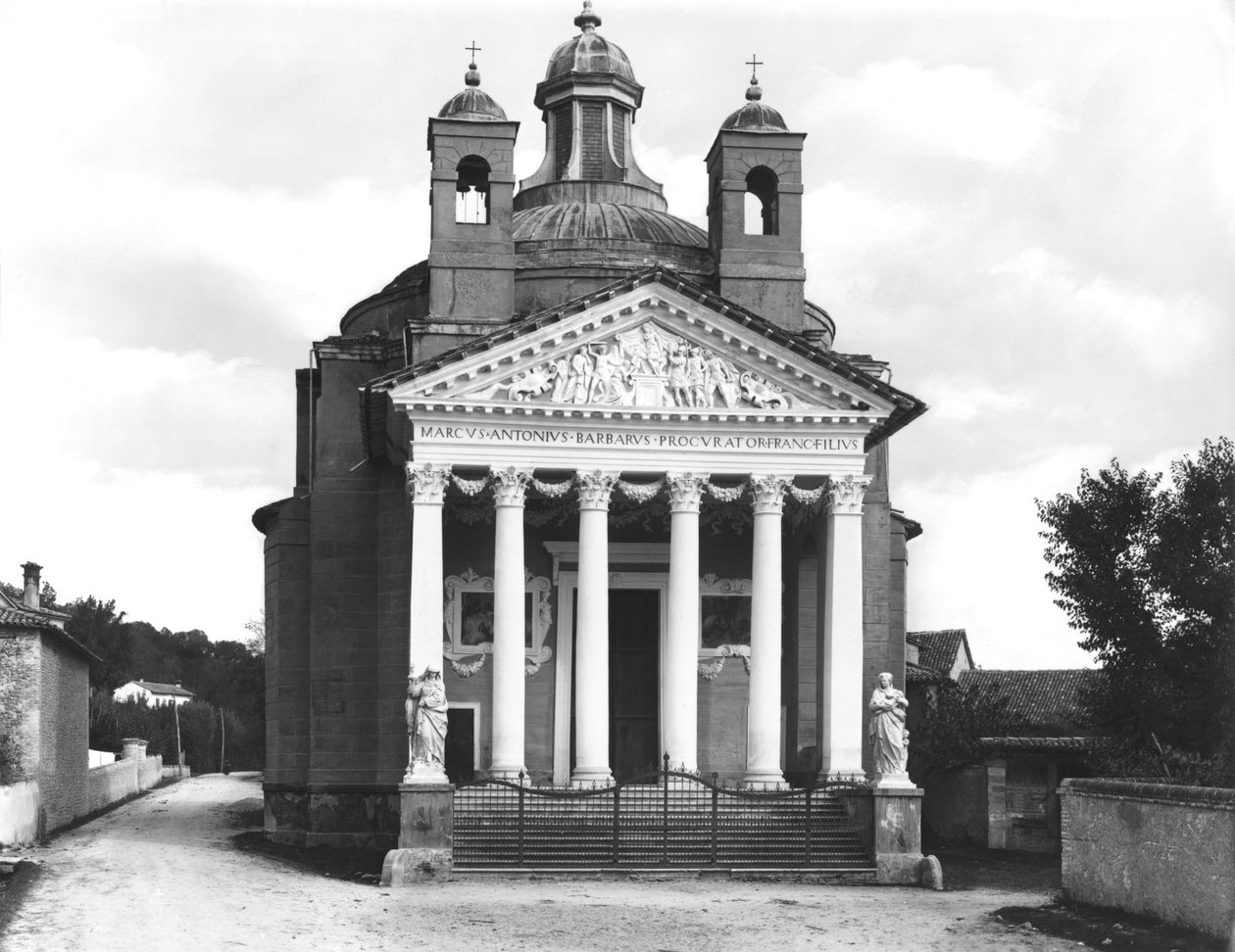 Villa Barbaron tempietto-julkisivu, rakennettu 1580-84 tekijältä Andrea Palladio