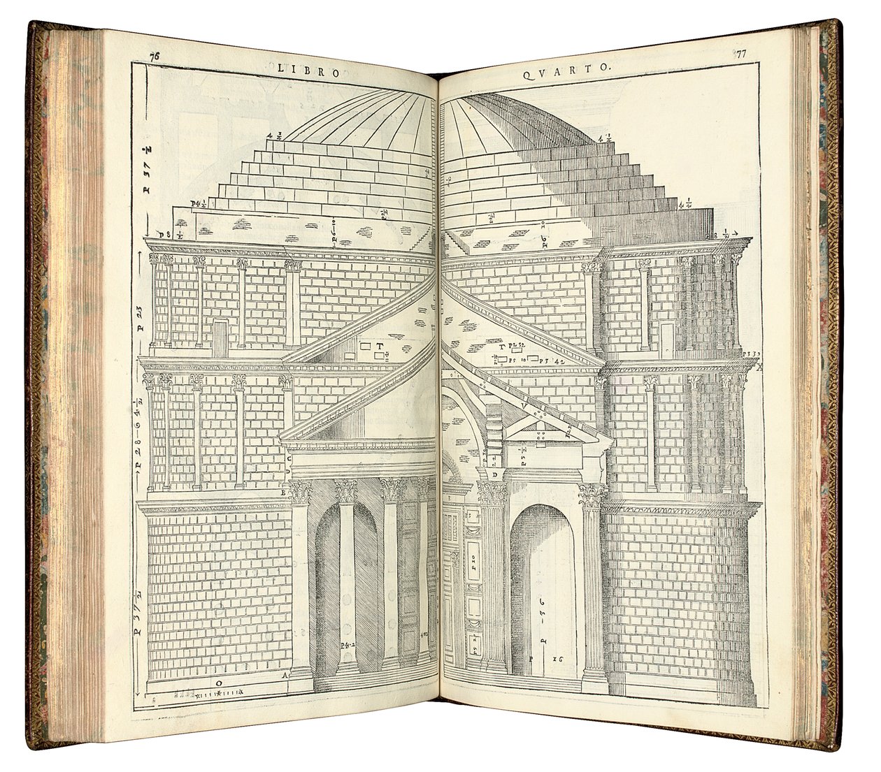 Kaksi näkymää Pantheonista, 1570 tekijältä Andrea Palladio