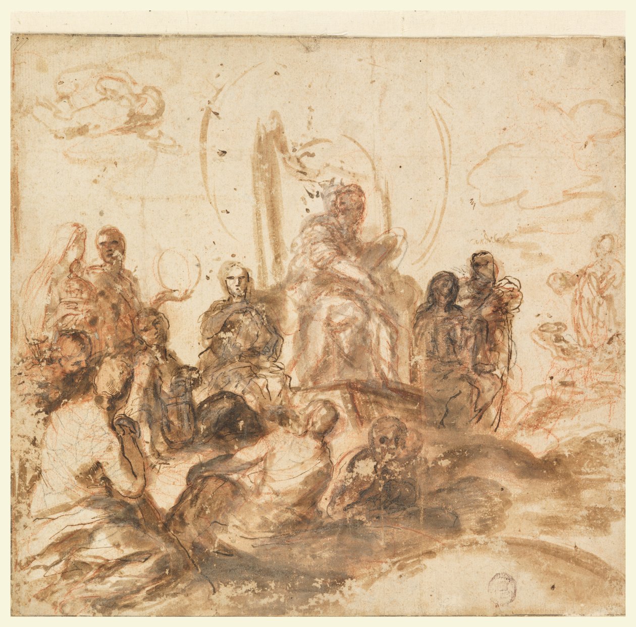 Suunnittelu jumalallisen viisauden allegorialle, vastaanottohuone, Palazzo Barberini, Rooma, Italia tekijältä Andrea Sacchi