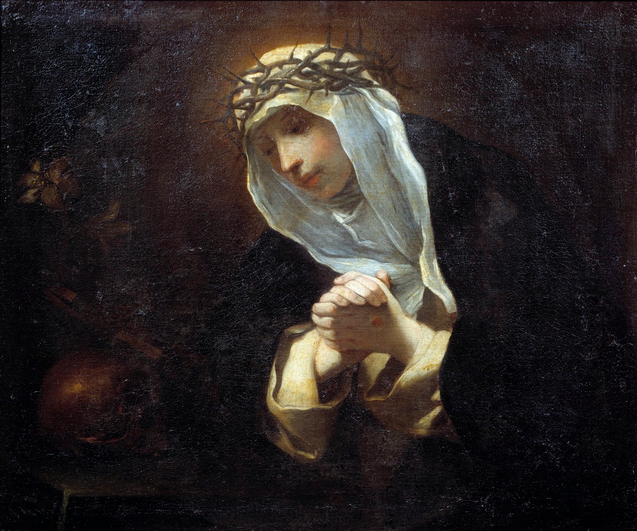 Pyhän Katariinan Sienan (1347-1380) esitys (öljy kankaalle) tekijältä Andrea Sacchi