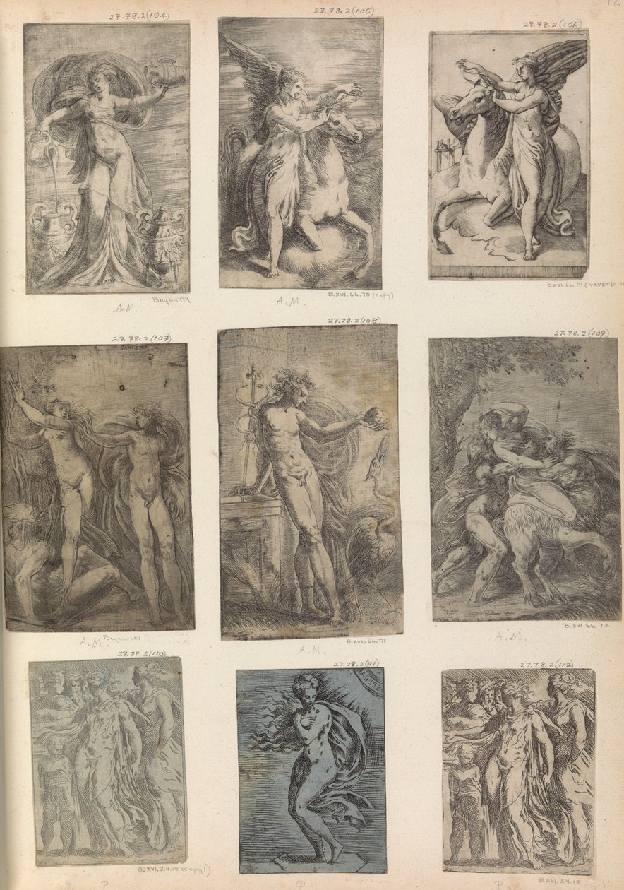 Hercules, Nessus sieppaamassa Deianiraa, n. 1540 tekijältä Andrea Schiavone