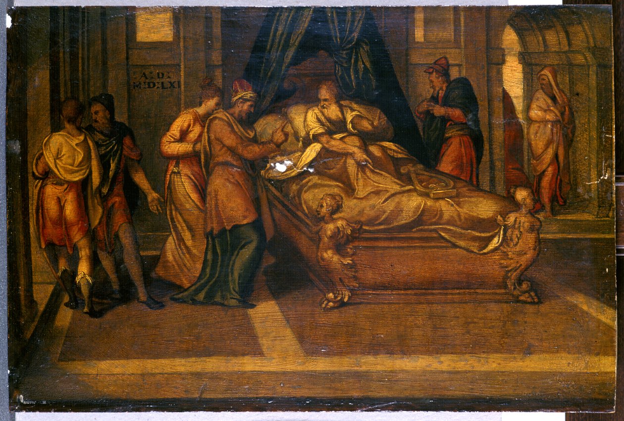 Kohtauksia Daavidin tarinasta, 1561 (tempera männyllä) tekijältä Andrea Schiavone