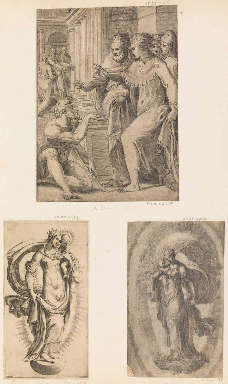 St. Peter and St. John Curing the Lame Man, Neitsyt ja lapsi, n. 1543-60. tekijältä Andrea Schiavone