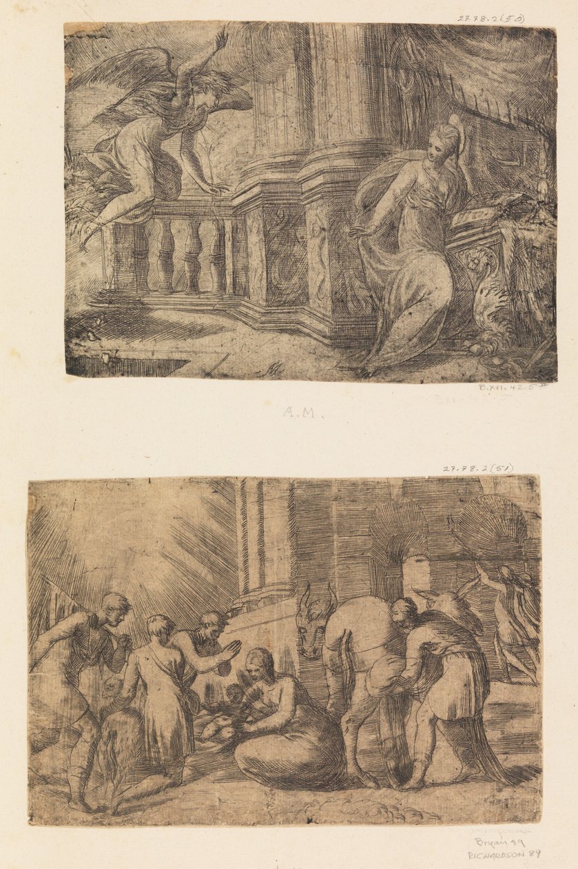 Ilmoitus, Paimenten palvonta, noin n. 1552 . tekijältä Andrea Schiavone