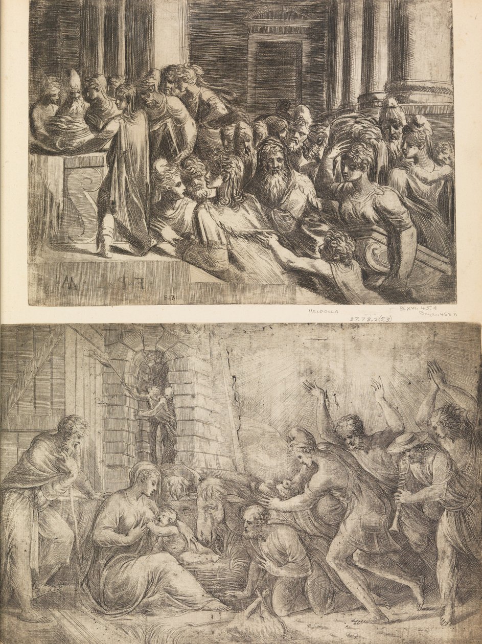 Syntymä, n. 1558-60. tekijältä Andrea Schiavone