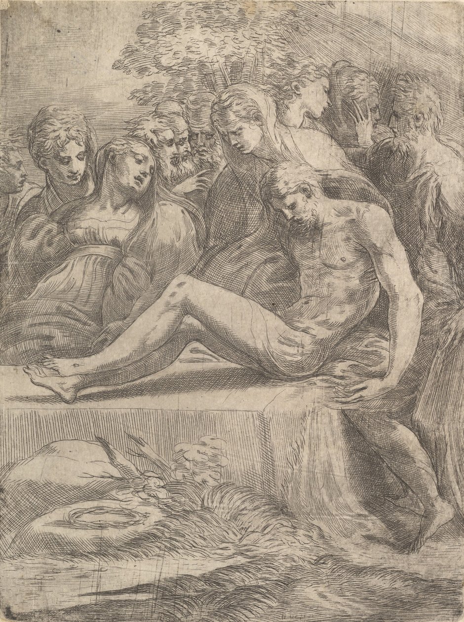 Valituskutsu kuolleesta Kristuksesta, n. 1545-50. tekijältä Andrea Schiavone