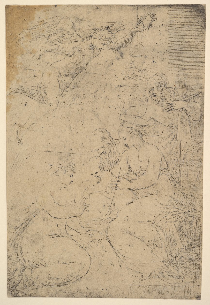 Pyhän Katariinan mystinen avioliitto, n. 1550. tekijältä Andrea Schiavone