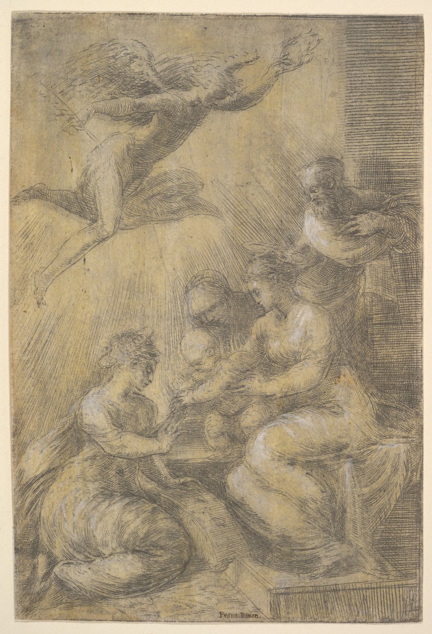 Pyhän Katariinan mystinen avioliitto, n. 1550. tekijältä Andrea Schiavone