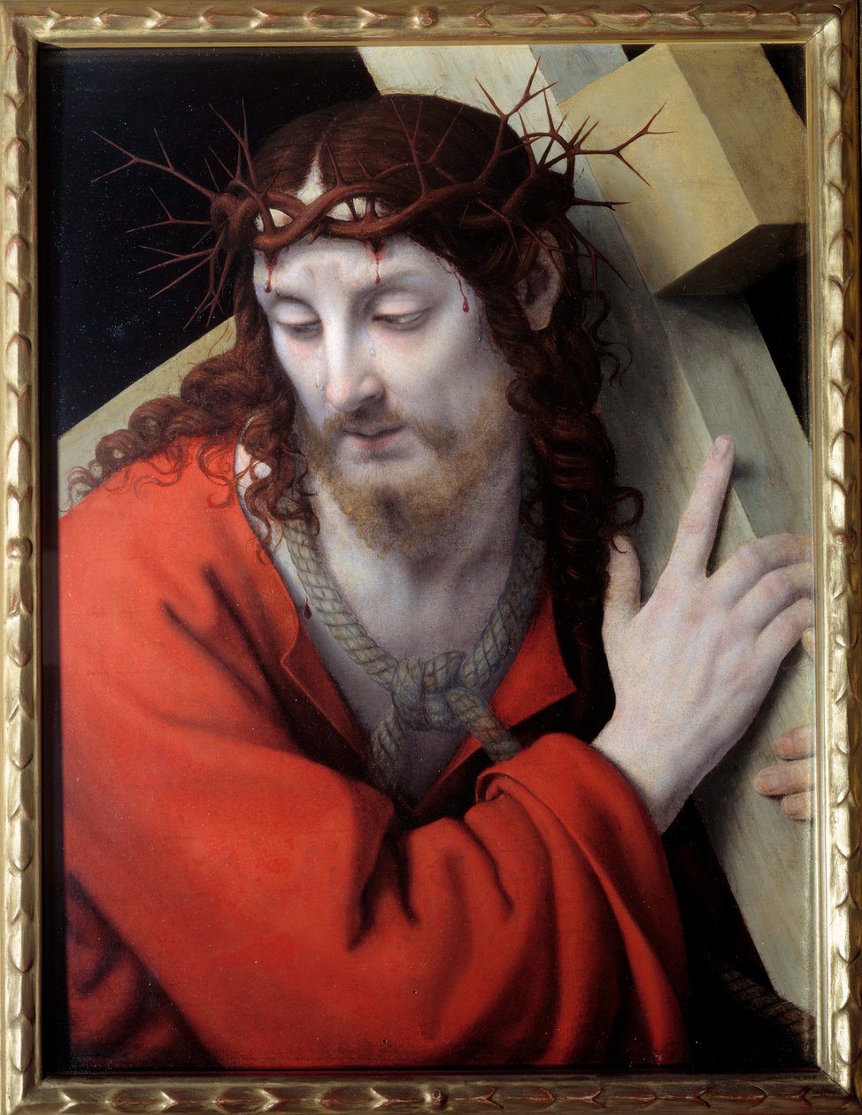 Kristus kantaa ristiään. Andrea Solario (1460-1522) maalaus tekijältä Andrea Solario