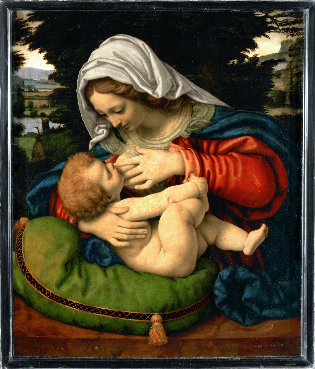 La Vierge au coussin vert - Madonna vihreällä tyynyllä ... tekijältä Andrea Solario