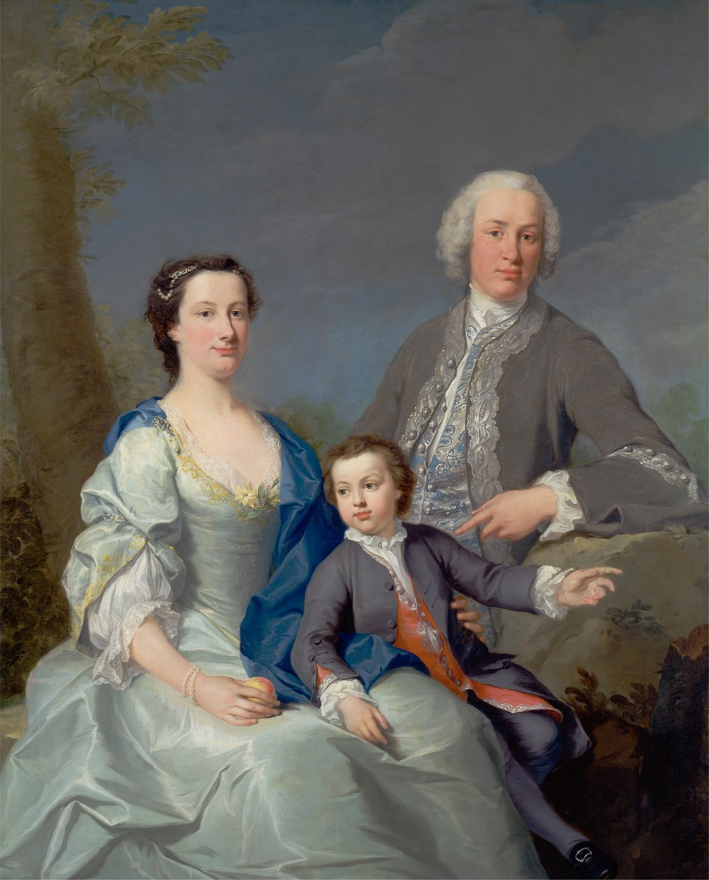 Sir Robert ja Lady Smyth poikansa Herveyn kanssa tekijältä Andrea Soldi