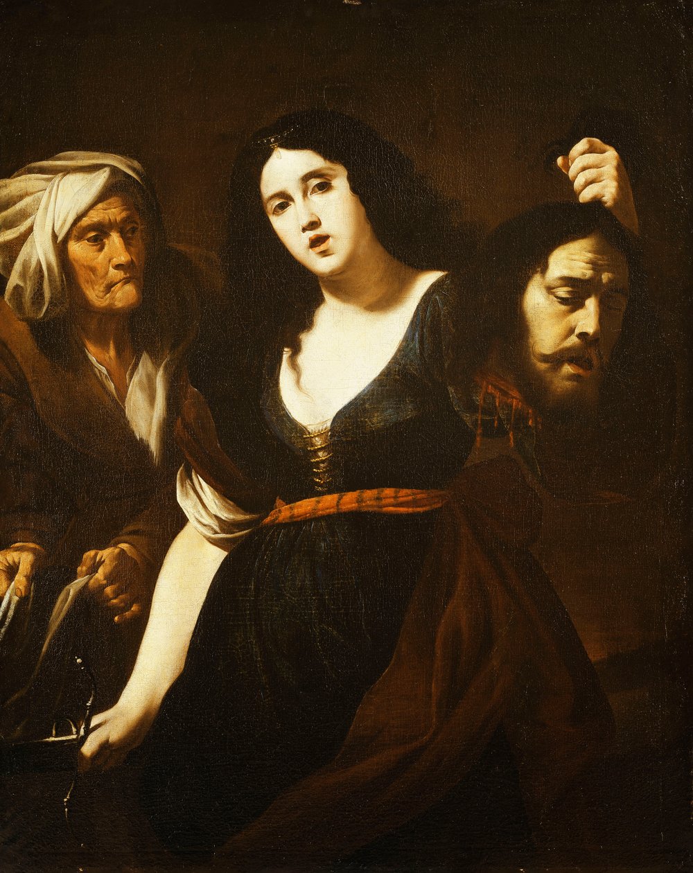 Judith pitelee Holofernesin päätä, palvelijan seurassa, n. 1625-30 tekijältä Andrea Vaccaro