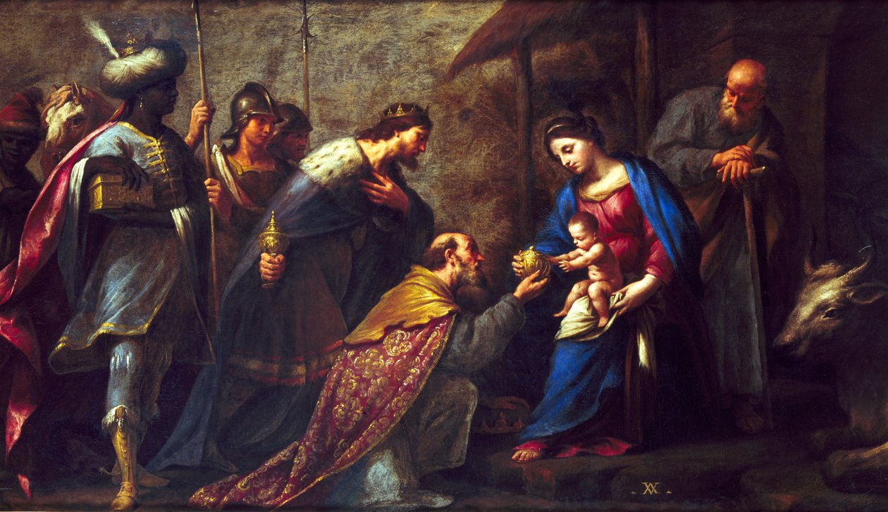 The Adoration of the Magi (öljy kankaalle) tekijältä Andrea Vaccaro