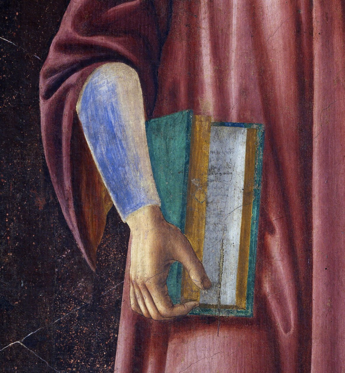 Dante Alighieri (yksityiskohta) kuuluisien miesten ja naisten Villa Carducci -sarjasta, n. 1450 (kankaalle asetettu fresko) tekijältä Andrea del Castagno