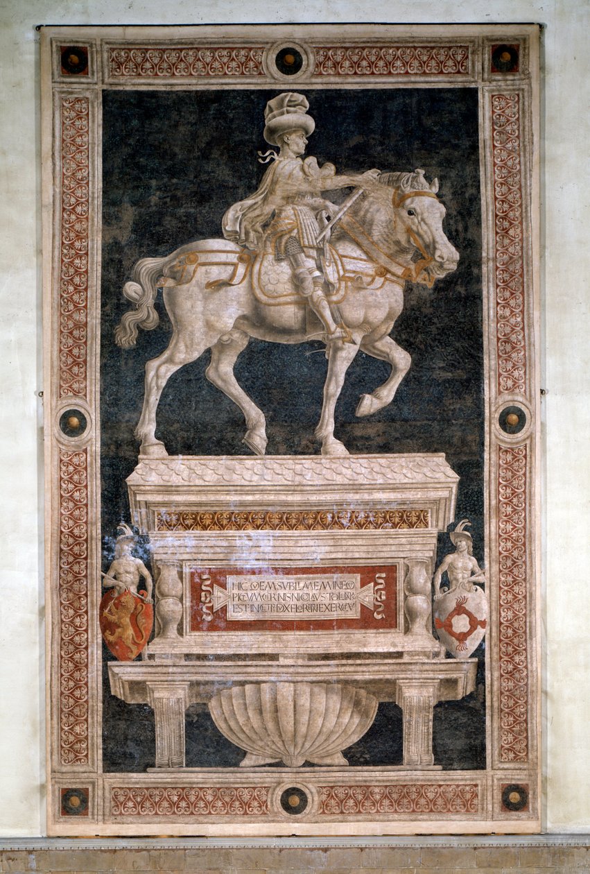 Niccolo da Tolentinon ratsastusmonumentti (erillinen fresko tekijältä Andrea del Castagno