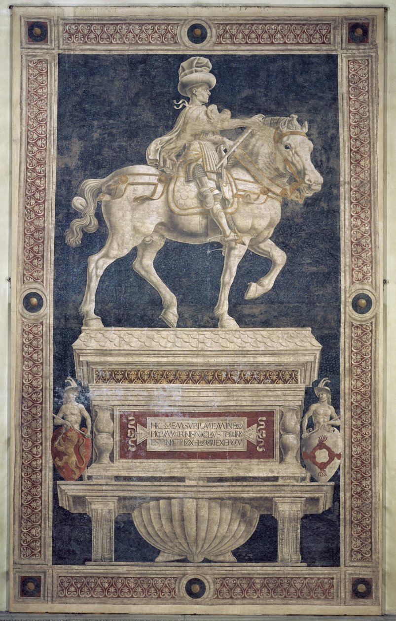 Niccolo Marucci da Tolentinon (k. 1435) ratsastusmuistomerkki 1456 (fresko) tekijältä Andrea del Castagno