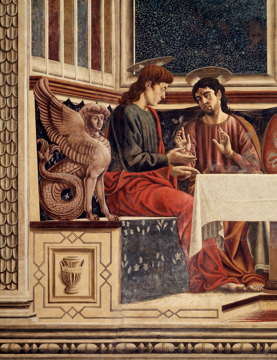 Viimeinen illallinen, yksityiskohta Philipistä ja Matteuksesta (Fresko tekijältä Andrea del Castagno
