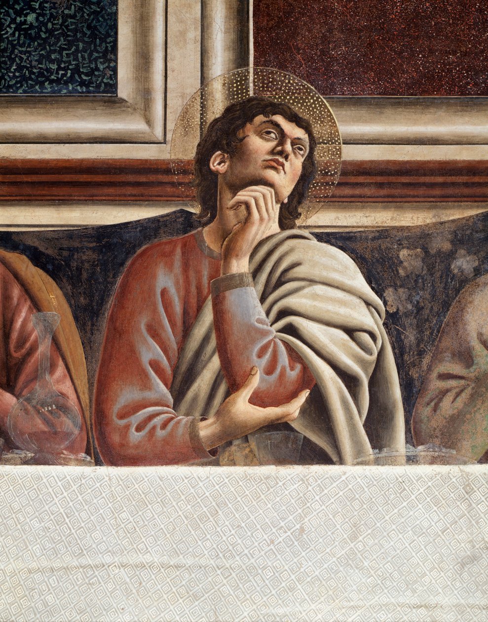 Viimeinen illallinen, yksityiskohta Thomasista (Fresko tekijältä Andrea del Castagno