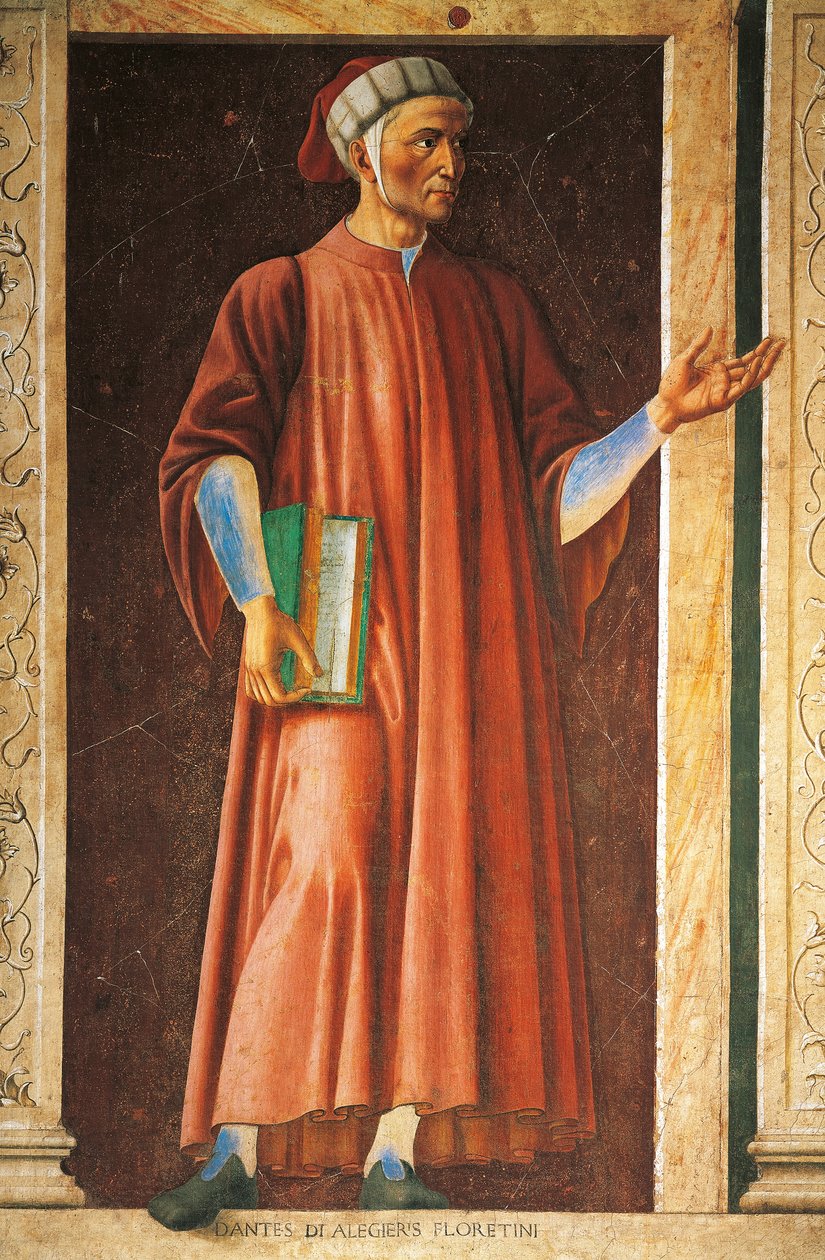 Dante Alighierin muotokuva (fresko) tekijältä Andrea del Castagno