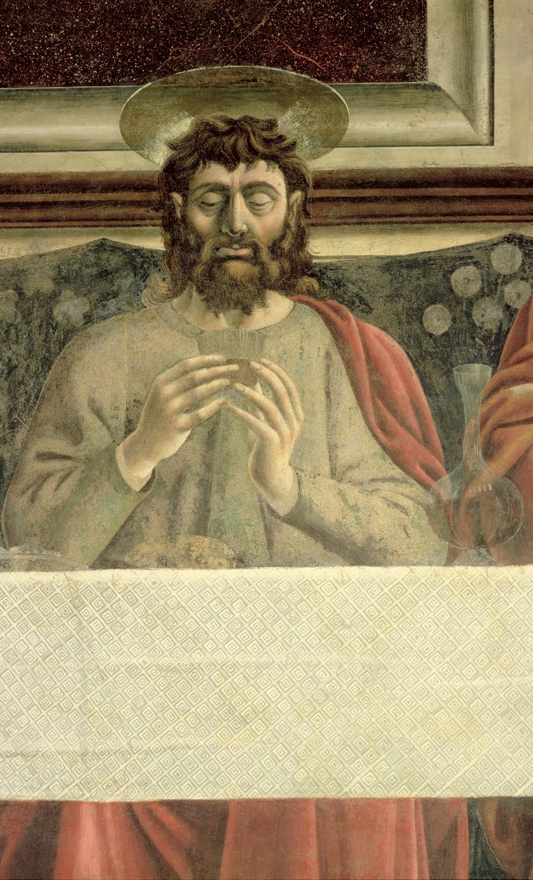 Viimeinen ehtoollinen, yksityiskohta Pyhän Jaakob Suuren freskosta vuodelta 1447, yksityiskohta 85172:sta tekijältä Andrea del Castagno