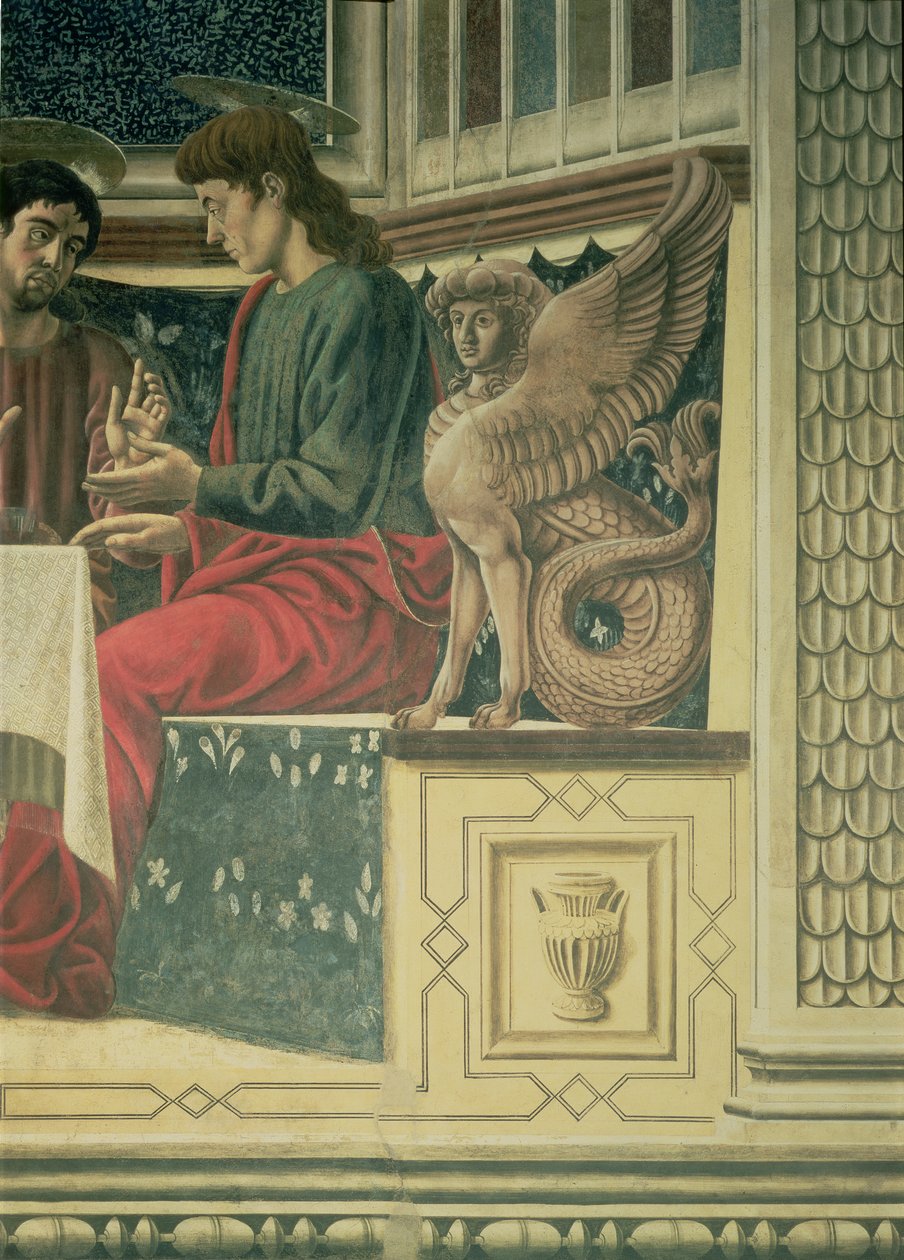 Viimeinen ehtoollinen, yksityiskohta Pyhän Jaakob Vähän, 1447 fresko yksityiskohta 85172:sta tekijältä Andrea del Castagno