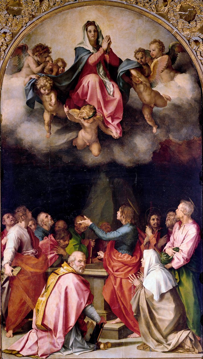 Assumption Passerini -maalaus Andrea del Sarto (1486-1531) 1522 Mitat 379x222 cm Firenze, Palazzo Pitti tekijältä Andrea del Sarto