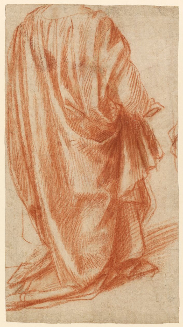 Studie von Drapierungen (recto); Studie eines nackten Mannes (verso) tekijältä Andrea del Sarto