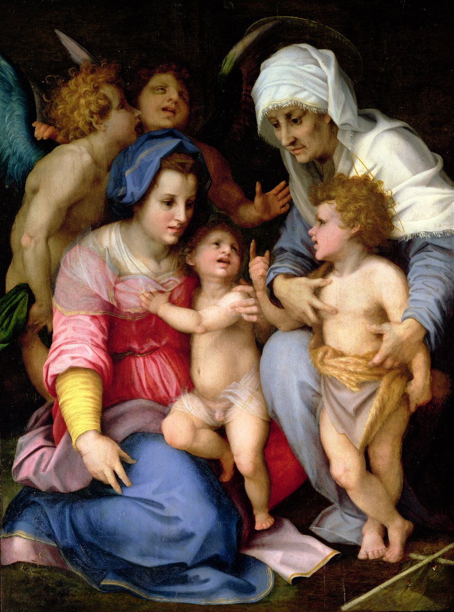 Pyhä perhe enkelien kanssa, n. 1515-16 tekijältä Andrea del Sarto